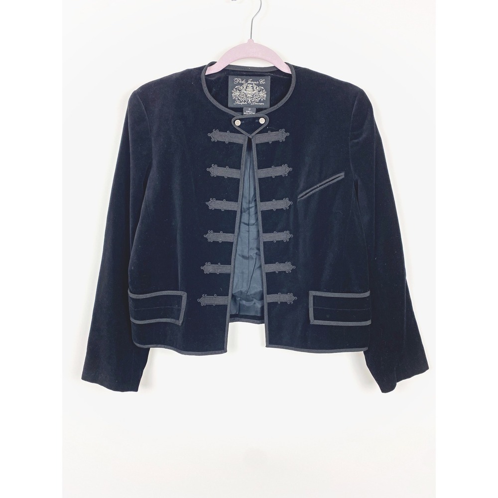 Polo Jeans Co Ralph Lauren Vintage 90s Velvet Military Napoleon Jacket Medium